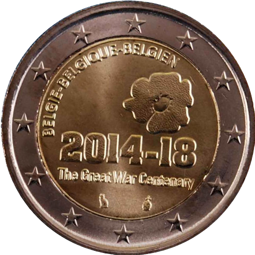 2 euros conmemorativa 100 Años del Comienzo de la Primera Guerra Mundial